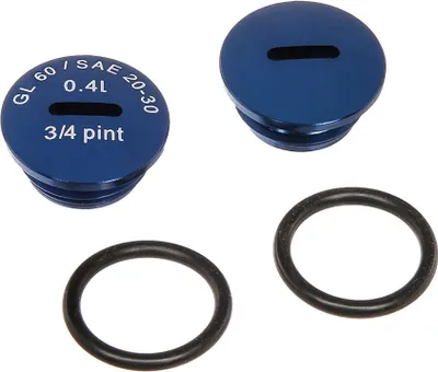 Produktbild von Set: 2x Verschlussschraube Getriebedeckel, Alu in Blau mit O-Ringen