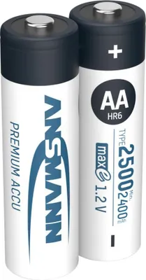 Productafbeelding van Ansmann AA / HR6 2500 mAh maxE Plus batterijen, 2 stuks.