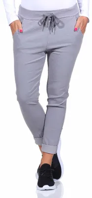 Produktbild von Chinohose Damen Stretch Jeans Gr. 36-48 leichte Schlupfhose mit Gummizug