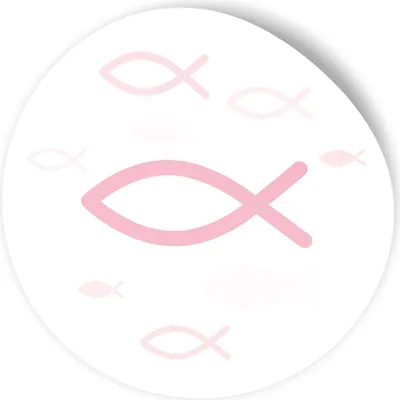 Produktbild von itenga 25x Sticker "Fisch" rosa 4,0 cm rund
