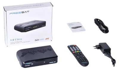 Obrázek produktu pro Satelitní přijímač, 4 GB RAM, podpora 4K Ultra HD, V8 Ultra, zástrčka pro EU