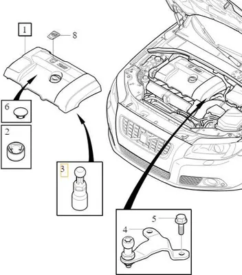 Image de VOLVO XC60 XC90 V70 V60 Boulon de rembourrage pour le couvercle moteur OE