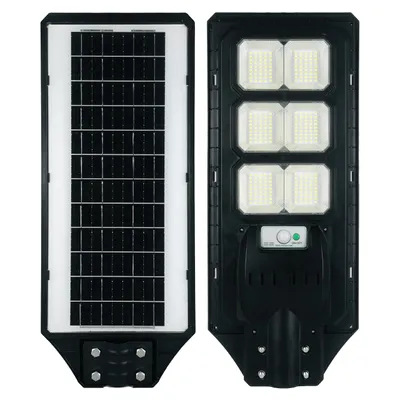 Produktbild von LED Solar Gartenleuchte 6000K Kaltweiß 4200lm 300W 120° IP65 PIR Bewegungsmelder Mastleuchte Schwarz