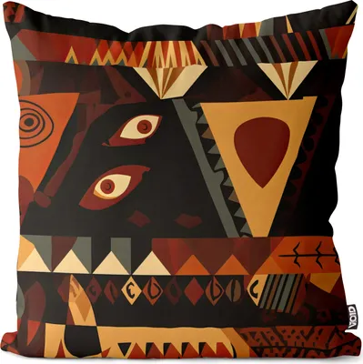 Produktbild von VOID Afrika Azteken Muster Braun Kissenbezug Kissenhülle sofa couch wohnzimmer dekoration wasserfest Outdoor Garten Kissen bezug deko