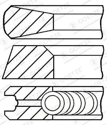 Produktbild von GOETZE ENGINE 08-521407-00 Kolbenringsatz Kolbenringe