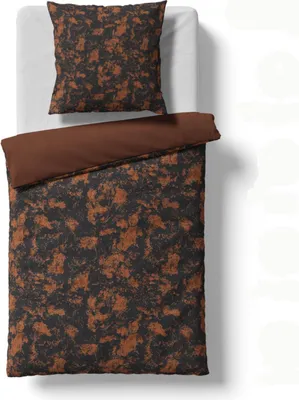 Produktbild von Fleuresse Black Premium Mako-Brokat-Damast Bettwäsche mit Uni Wendeseite 484312 messing