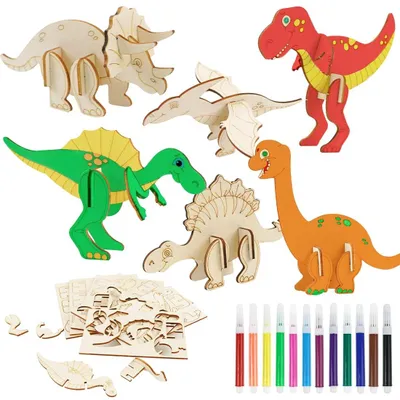 Produktbild von 24-teiliges Dinosaurier Bastelset für kreative Kinder