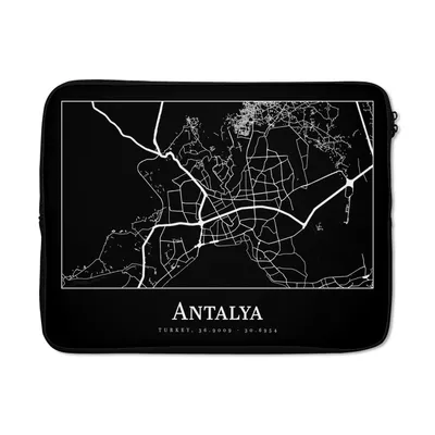 Produktbild von MuchoWow® Laptop Hülle 15 Zoll Karte - Antalya - Stadtplan Laptoptasche - Laptoptasche - Sleeve - Rundum-Schutz