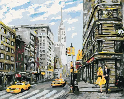Produktbild von Zuty - Malen nach Zahlen - PÄRCHEN AUF DER STRASSE IN NEW YORK, 40x50 cm, mit Keilrahmen (bereits gespannt)