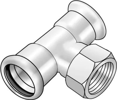 Productafbeelding van KE Kelit NP447, STEELFIX, T-stuk, roestvast staal, aansluiting binnen, 35x3/4", 1 stuk.