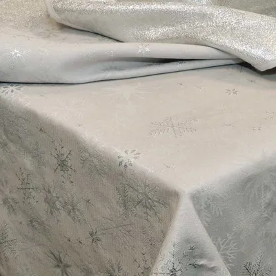 Produktbild von Tischdecke Crystal Eiskristalle Metallic Glitzer grau 140x200cm