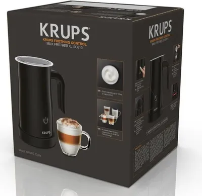 Obrázok produktu pre Krups XL1008, Automatic milk frother/warmer, Čierna, Nerezová oceľ, 150 ml, 0,3 L, 100 s