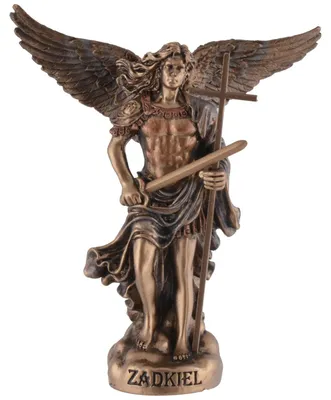 Produktbild von Erzengel Zadkiel Figur Miniatur handbemalte Engel Statue von Veronese 10 cm