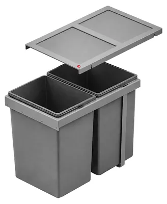 Obrázek produktu pro Hailo vestavný odpadkový koš AS Tandem 2x15 l tmavě šedý 3669001