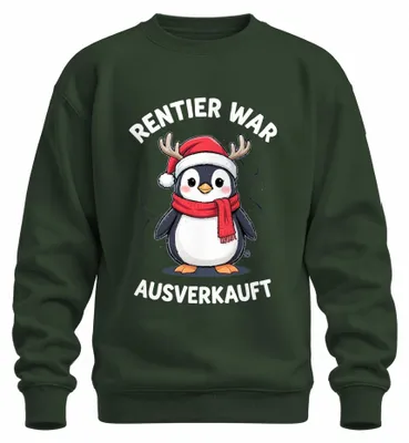 Productafbeelding van Rentier War Uitverkocht Kerstman Pinguïn Grappig Wintertrui, Flesgroen, S