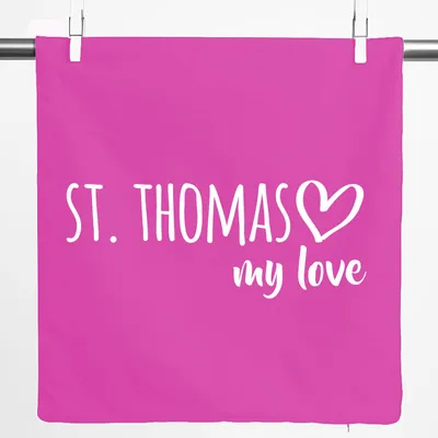 Produktbild von Huuraa Kissenbezug St. Thomas my love 40x40cm Fuchsia Baumwolle Dekokissenbezug Geschenkidee
