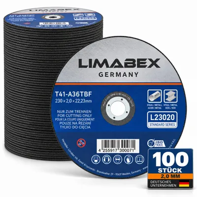 Produktbild von Trennscheiben 230 x 2.0 mm Metall Stahl Edelstahl INOX Rohre Profile Träger Bleche Stangen 100 Stück
