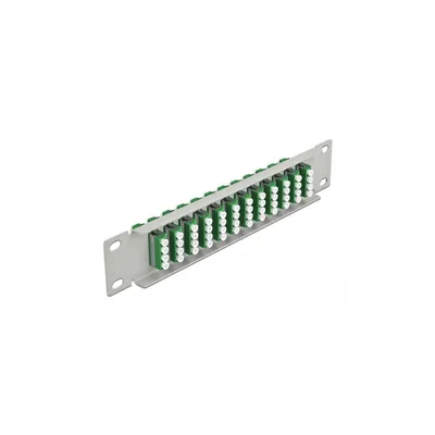 Produktbild von DeLOCK 10″ LWL Patchpanel 12 Port LC Quad grün 1 HE grau, Faser, LC, Grün, Grau, Metall, Rackeinbau, 1U