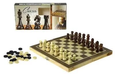 Image de Jeux d'échecs et de dames en bois - ADAR