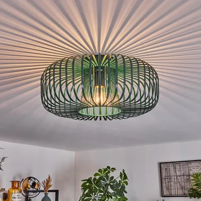 Produktbild von Pieris runde Deckenlampe aus Metall in Grün