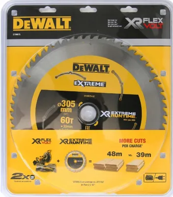 Kreissägeblatt DEWALT 305x30mm 60 Zähne Extreme Runtime STANLEY BLACK+DECKER DT99575-QZ