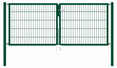 Produktbild von Alberts Doppeltor Flexo mit Zubehör, zum Einbetonieren, grün, Breite 250 cm, Höhe 100 cm