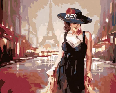 Produktbild von Zuty - Malen nach Zahlen - FRAU IN PARIS, 40x50 cm, mit Keilrahmen (bereits gespannt)