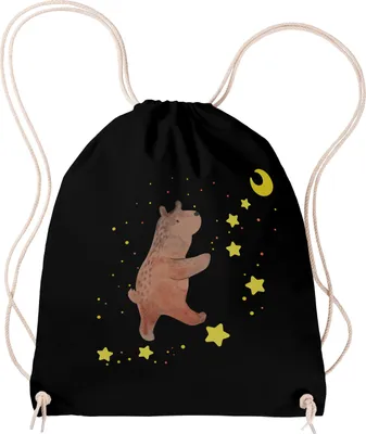 Produktbild von Mr. & Mrs. Panda gym tasche Bär Träume - Schwarz - Geschenk, Träumen, sporttasche klein, Traum, rucksack beutel, Traumdeutung, wander, Teddy, Sportbeutel, Turnbeutel