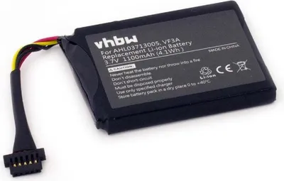 Produktbild von vhbw Akku Ersatz für TomTom VF3A, AHL03713005 für GPS Navigation Navi (1100 mAh, 3,7 V, Li-Ion)