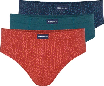Produktbild von Henderson Herren Slipy 3er Pack - 100% Baumwolle, Klassischer Schnitt, Atmungsaktiv und Bequem, Elastischer Bund, Vielseitige Farben, Ideal für Täglichen Gebrauch, Hochwertige Unterwäsche, Multicolor L