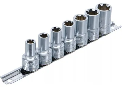 Image de Jeu de Douilles Profil T Plus 10 mm 7 pcs - Précision et Durabilité, Acier - D-Work
