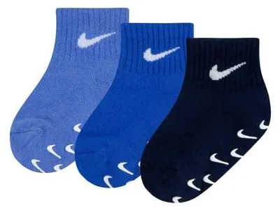 Productafbeelding van Nike Uni babysokken, 3-pack, Gripper Qtr, kleur: Nike Polar, maat: 12-24 maanden (EU)