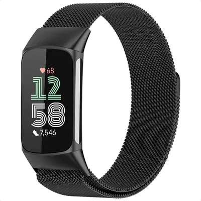 Productafbeelding van imoshion Milanees magnetisch bandje voor de Fitbit Charge 5 - Maat M - Zwart