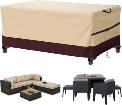 Immagine prodotto di Copertura per mobili da giardino - impermeabile e resistente all'inverno - tessuto Oxford 600D - copertura protettiva per salotti da giardino e mobili da balcone - dimensioni 180 x 120 x 75