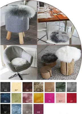Produktbild von Heitmann Felle Sitzauflage aus Lammfell rund, Ø ca. 45 cm, Farbe: Taupe 406TP