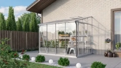 Produktbild von Vitavia Anlehn-Gewächshaus "Osiris 5200" aluminium eloxiert 5,2 m² 3 mm ESG, 6 mm HKP