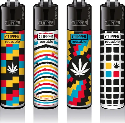 Produktbild von Clipper Feuerzeuge 4er Set : Optical Weed