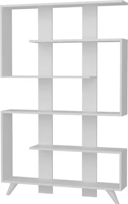 Produktbild von Bücherregal Dmandell, Büroregal, Mobiler Buchhalter, Bücherbrett, 120x20h162 cm, Weiß