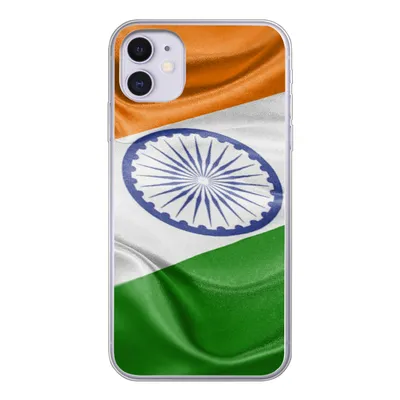 Produktbild von MuchoWow® Handyhülle Schutzhülle Hülle für iPhone 11 Nahaufnahme der Flagge von Indien Silikon Softcase Handy Hülle - Handytasche