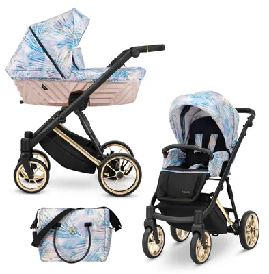 Immagine prodotto di Carrozzina Kunert Ivento Premium 2in1 in rosa/colore con telaio e accessori dorati