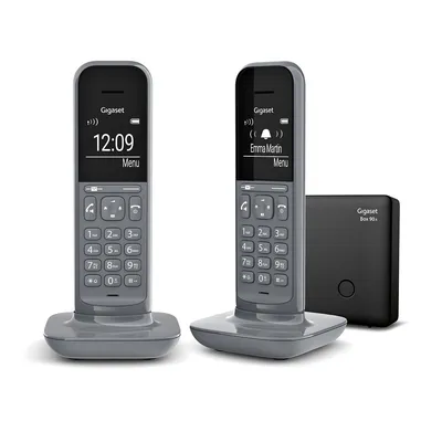 Zdjęcie produktu dla Gigaset CL390A Duo, Telefon w systemie DECT, Zestaw słuchawkowy bezprzewodowy, Głośnik, 150 wejścia, Nazwa i identyfikacja dzwoniącego, Szary