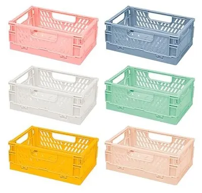 Zdjęcie produktu dla Pudełka do przechowywania składane plastikowe 6 szt zestaw organizacja