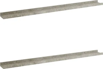 Produktbild von vidaXL Wandregale 2 Stk. Betongrau 100x9x3 cm