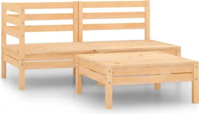Produktbild von The Living Store 3-tlg. Garten-Lounge-Set Massivholz Kiefer