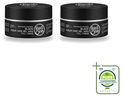 Productafbeelding van 2 x Red One Haarwax Zwarte Aqua Haargel - 150 ml - Grote verpakking - 2 stuks
