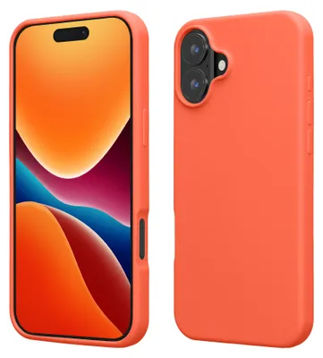 Produktbild von kwmobile Handyhülle für iPhone 16 Hülle, für iPhone 16 Case - Hülle Silikon - kabelloses Laden - Leuchtende Koralle
