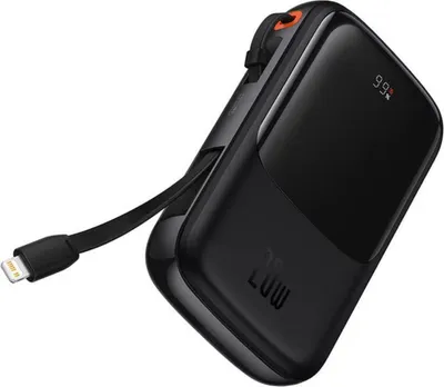 Obrázok produktu pre Baseus – Qpow Pro – powerbanka, Lightning, USB-C, USB, 20 W, 10000 mAh, kábel USB-C/Lightning, 3A – čierna