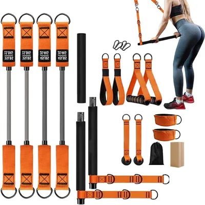 Immagine prodotto di Set di attrezzi Pilates - Attrezzatura per il fitness - Allenamento a casa - Resistenza regolabile - 143 kg - Specifiche non indicate