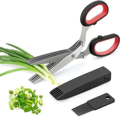 Produktbild von Famanu Küchenschere mit fünf Klingen - Schwarz