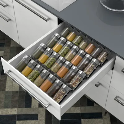 Produktbild von 4patrový stojan na koření Akrylový kuchyňský stojan Stojan na koření Skladovací organizér na koření, černý